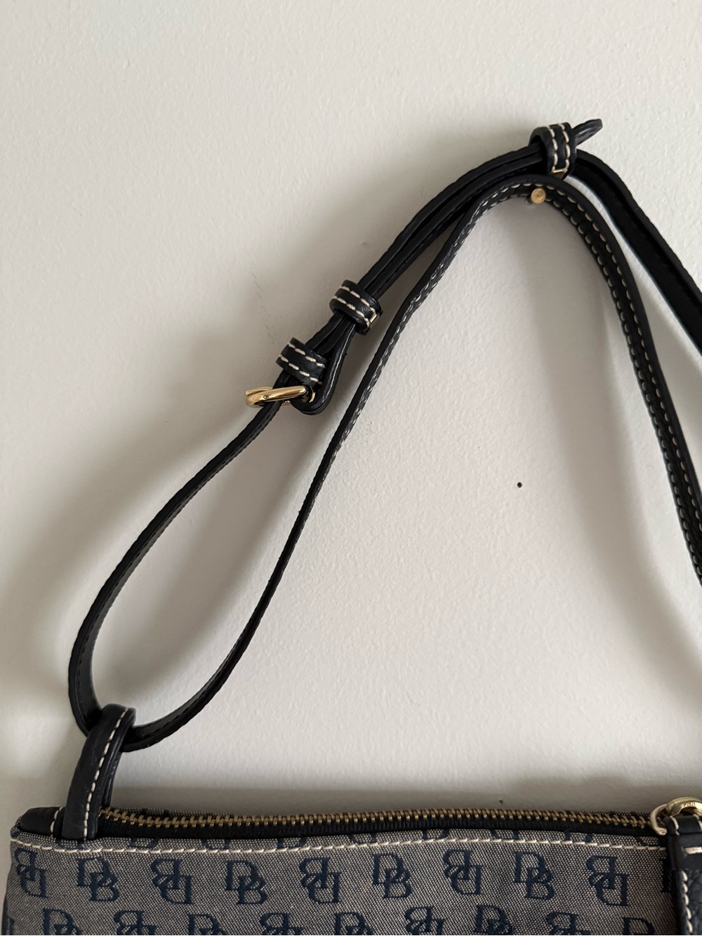 Dooney & Bourke Gray and Black Monogram Shoulder Bag - Picture 3 of 8